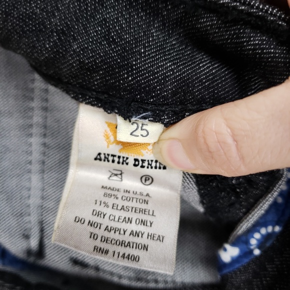 Antik Black Denim Zipper Pocket Jeans Size 25 - Picture 3 of 8